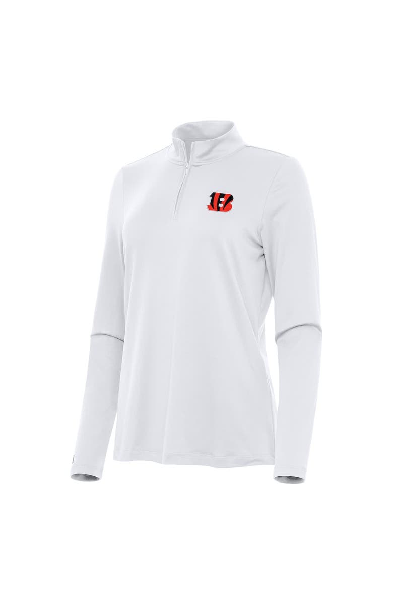 ANTIGUA Women's Antigua  White Cincinnati Bengals Reprocess Quarter-Zip Top, Alternate, color, White