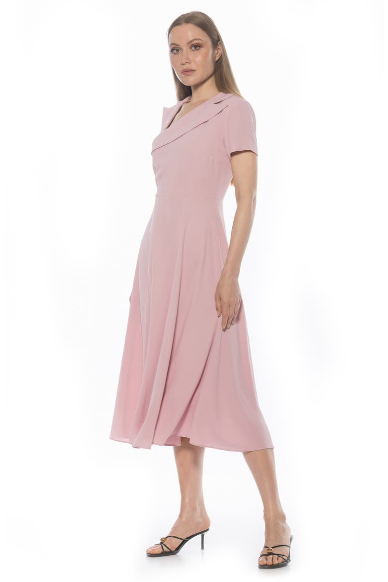 Jackie Asymmetric Collared Dress, Alternate, color, BLUSH