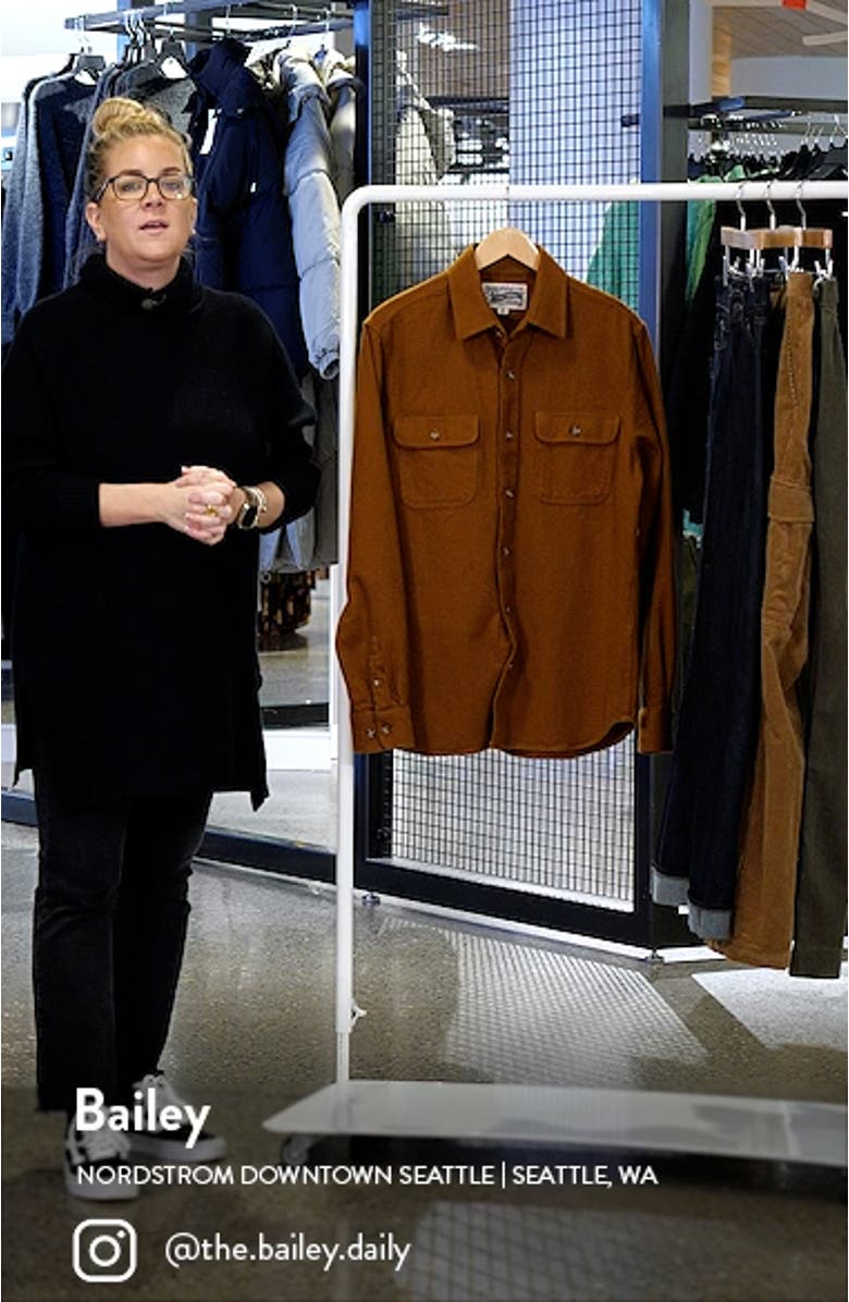 Solid Two-Pocket Flannel Button-Up Shirt, sales video thumbnail