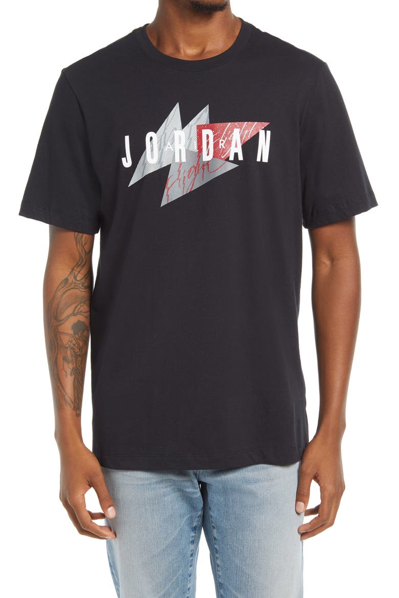 Jumpman Air Graphic Tee, Main, color, BLACK