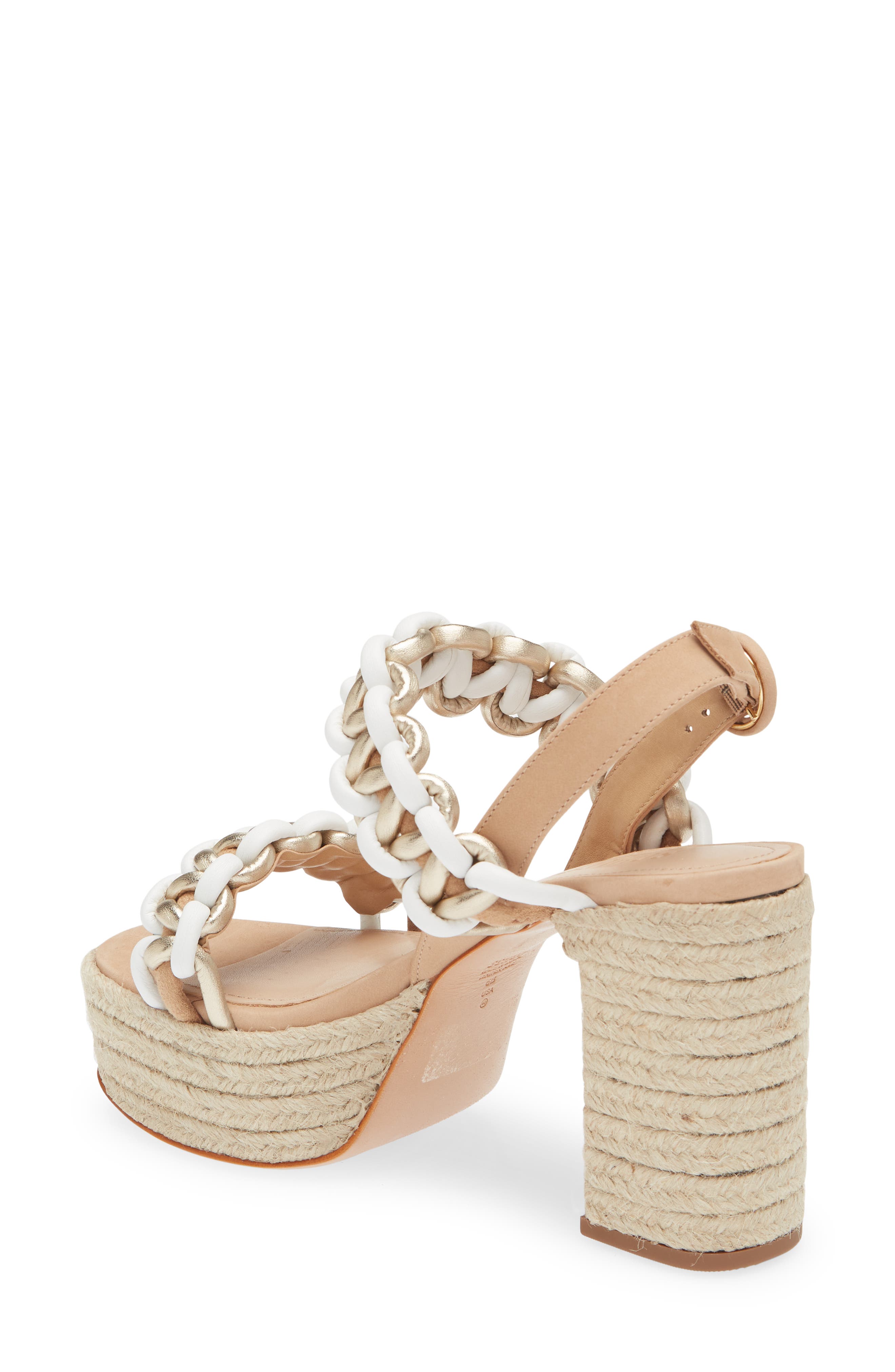 Juliet Woven Leather Platform Sandal, Alternate, color, LIGHT NUDE/ WHITE/ PLATINA