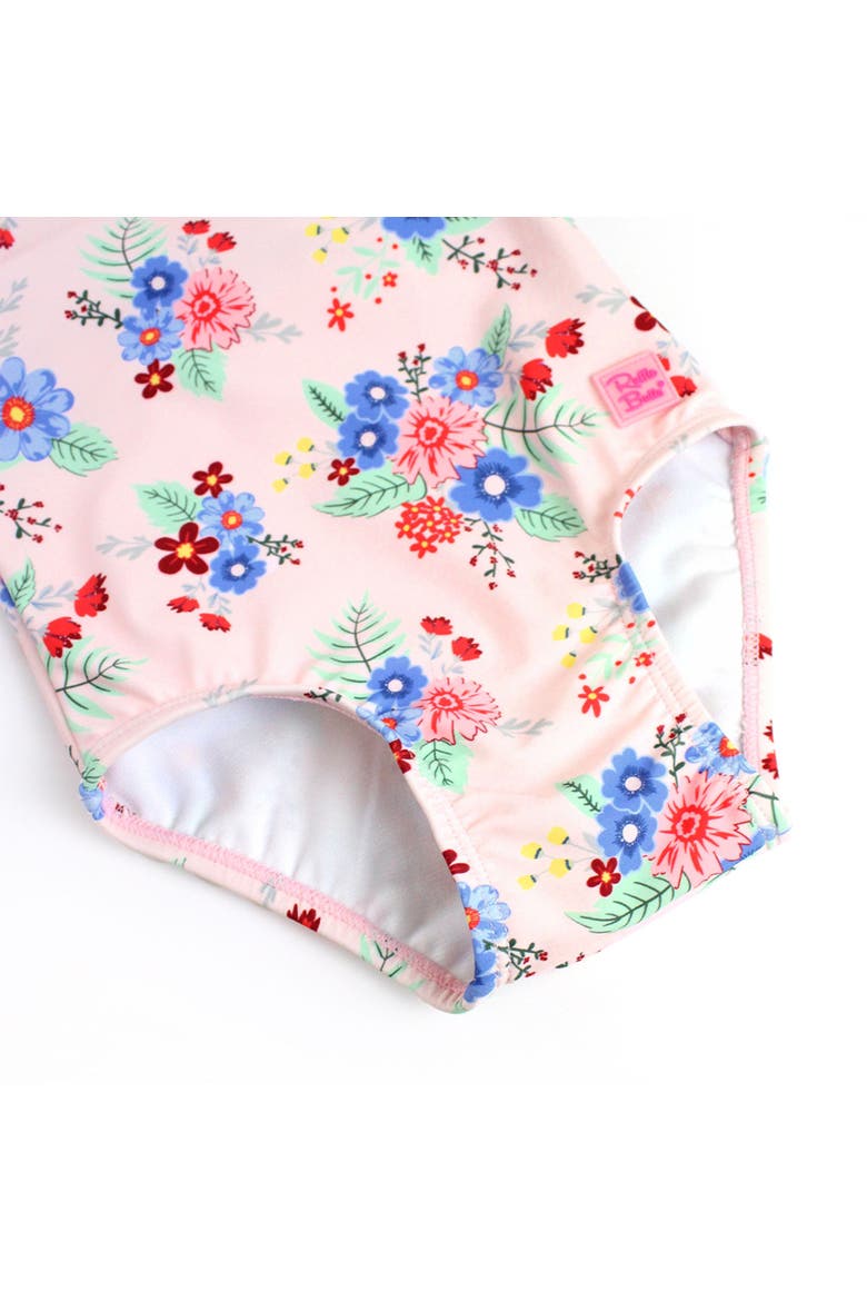 Girls V-Back UPF50+ One Piece, Alternate, color, Coastal Breeze Floral