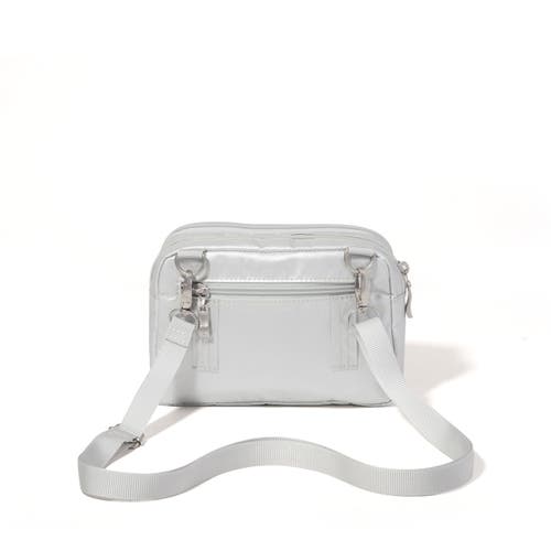 Baggallini Trifecta Rfid Wallet Crossbody Bag In Silver