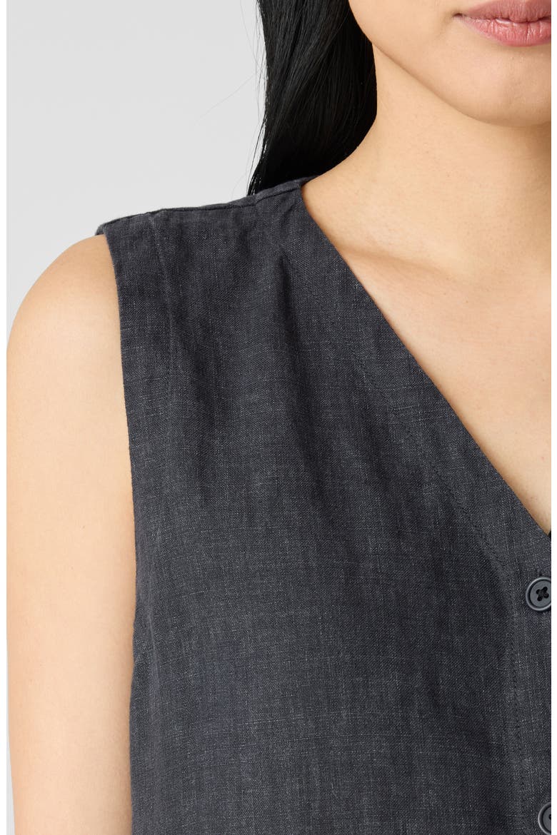 Organic Linen Vest, Alternate, color, GRAPHITE
