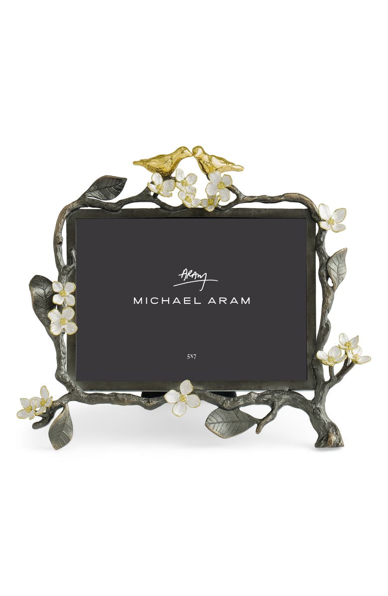 Michael Aram Lovebirds 5 x 7-Inch Picture Frame, Main, color, Silver/ Gold