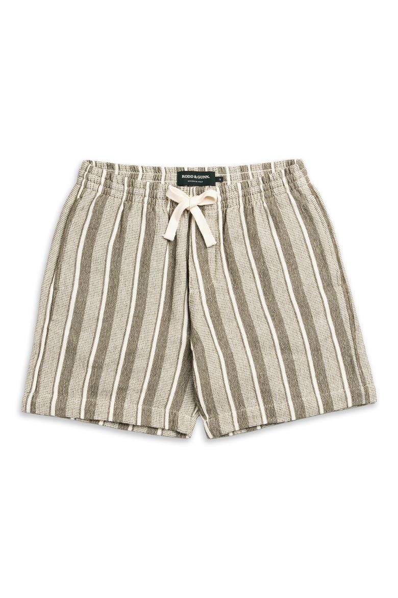 The Laurels Stripe Cotton Blend Drawstring Shorts, Alternate, color, SAGE