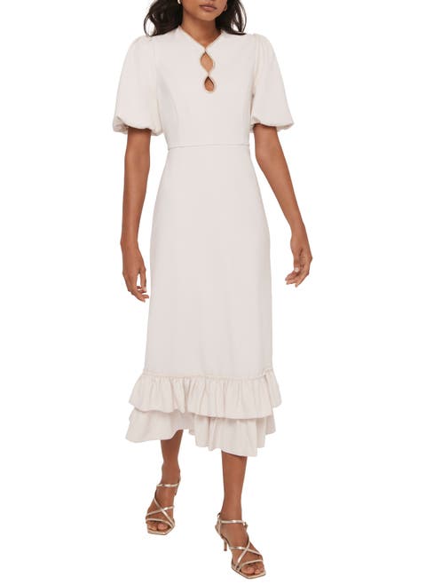 Diamante Trim Midi Dress