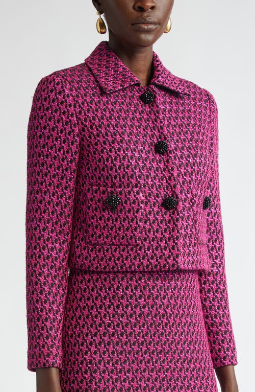 St John St. John Collection Honeycomb Tweed Knit Crop Jacket