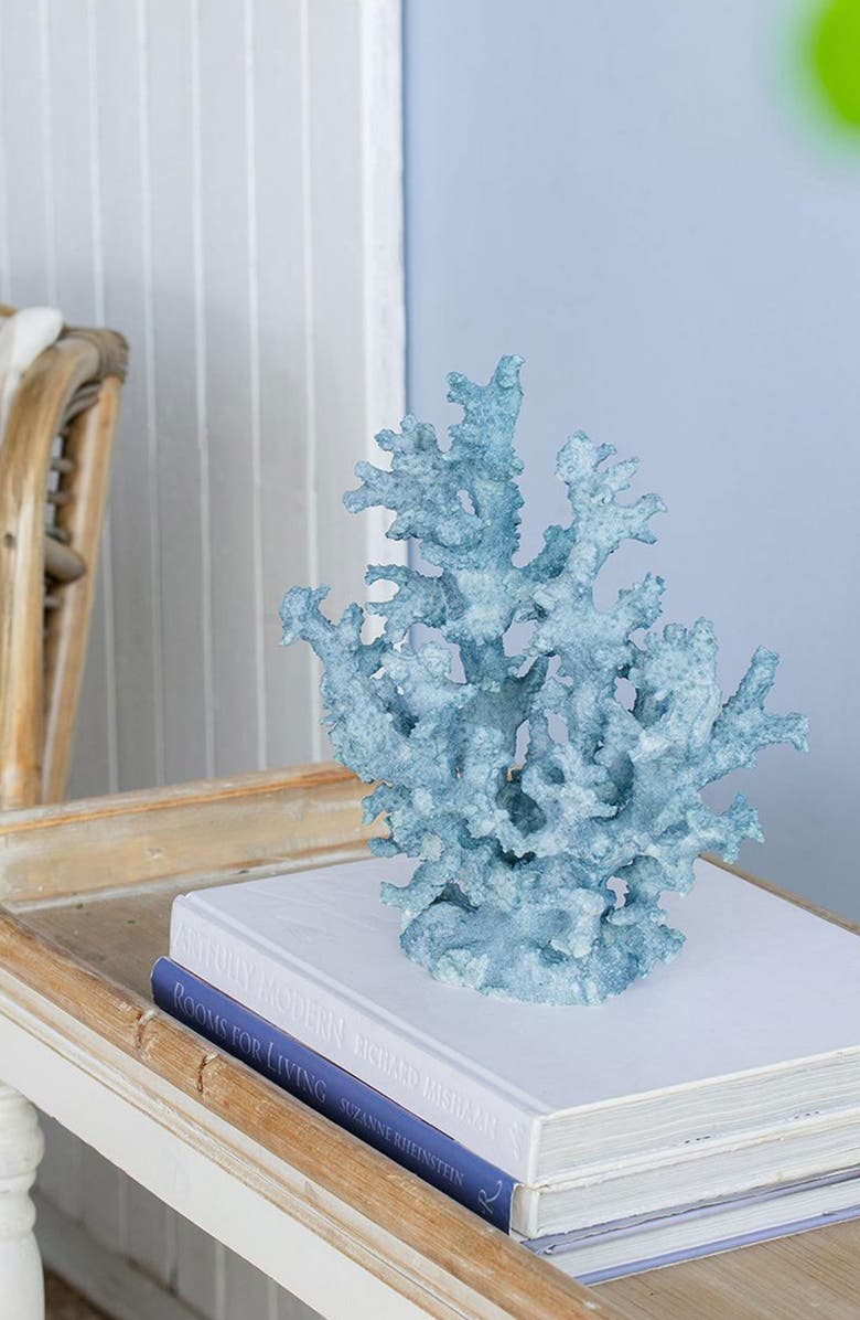 A & B Home Faux Coral Accent Decor, Alternate, color, Blue