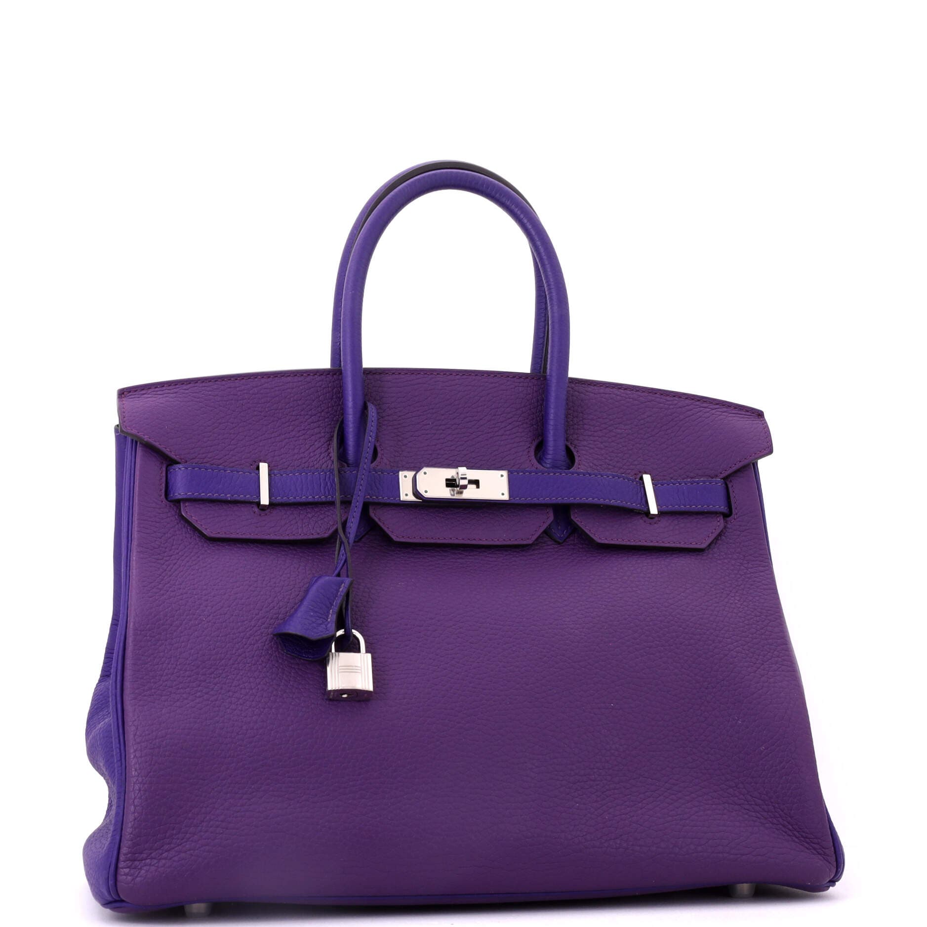 Pre-Owned Hermes Birkin Handbag Bicolor Clemence with Palladium Hardware 35, Alternate, color, Bicolor - Ultraviolet/Iris