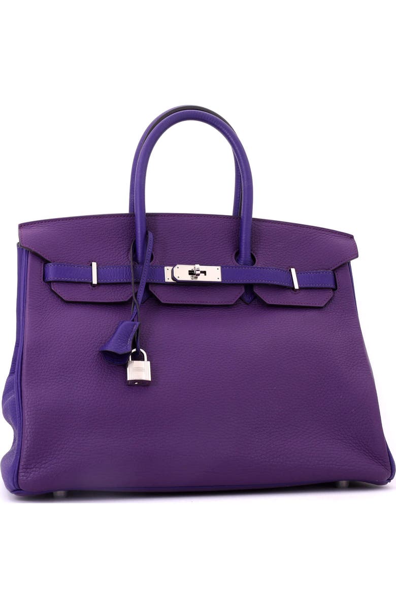Pre-Owned Hermes Birkin Handbag Bicolor Clemence with Palladium Hardware 35, Alternate, color, Bicolor - Ultraviolet/Iris