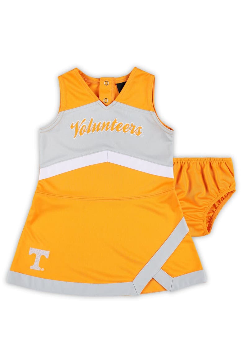 Girls Preschool Tennessee Orange Tennessee Volunteers Two-Piece Cheer Captain Jumper Dress & Bloomers Set, Main, color, Tennessee Orange