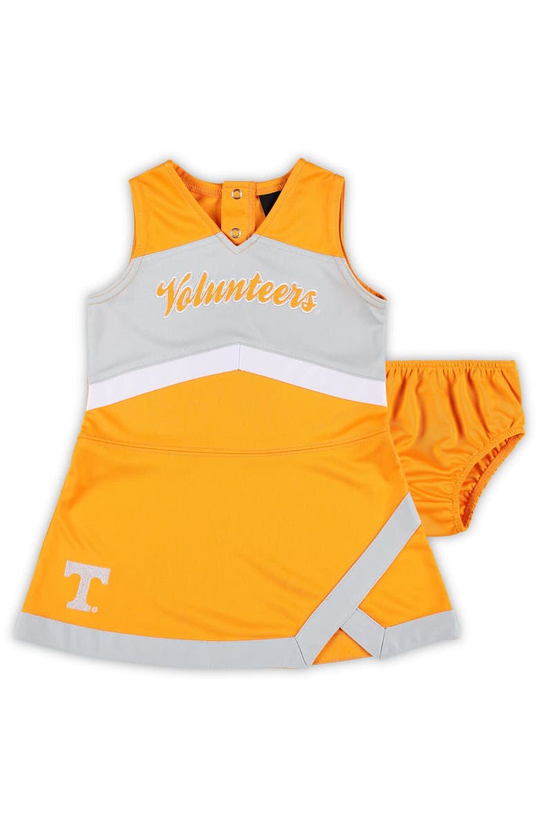 Outerstuff Girls Preschool Tennessee Orange Tennessee Volunteers Two-Piece Cheer Captain Jumper Dress & Bloomers Set, Main, color, 