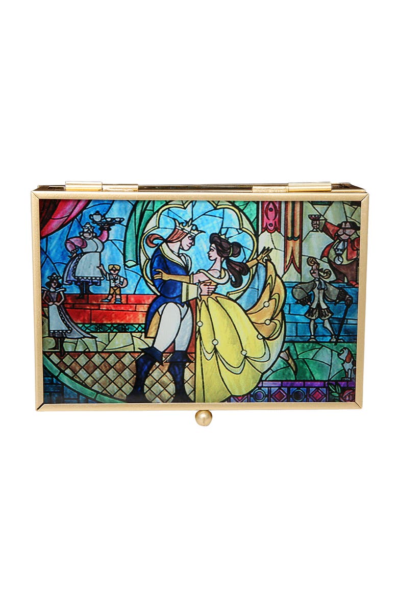 Beauty and the Beast Stained Glass Jewelry Box, Main, color, Multicolor