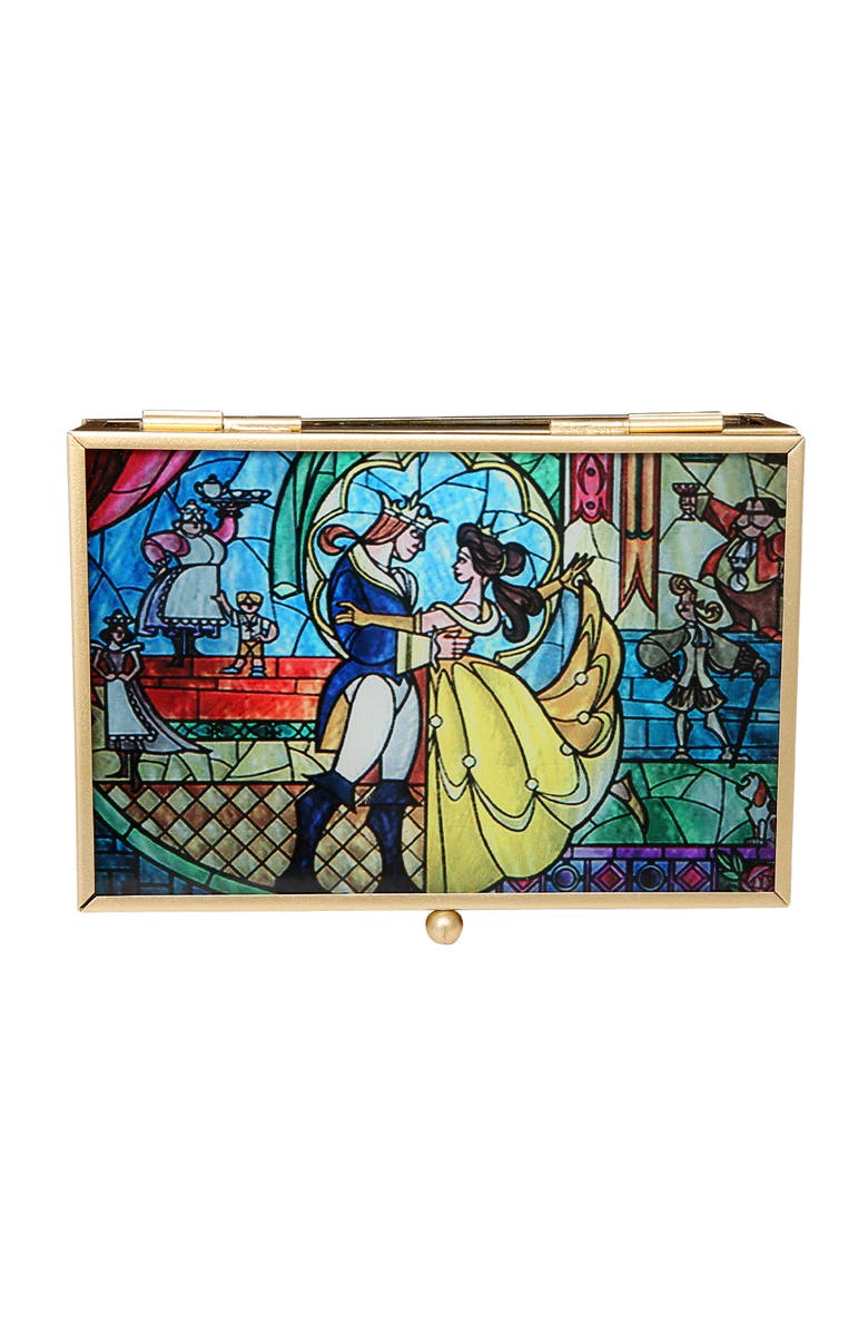 Disney Beauty and the Beast Stained Glass Jewelry Box, Main, color, Multicolor