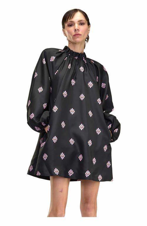 Cynthia Rowley Second Nature Kleid Aus Seidentaft In Black_multi