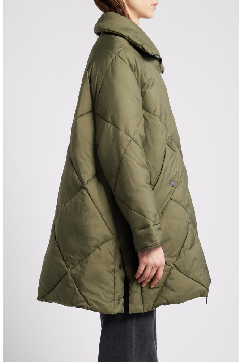 Memory Nylon Water Repellent Quilted Jacket, Alternate, color, MILITARY GREEN
