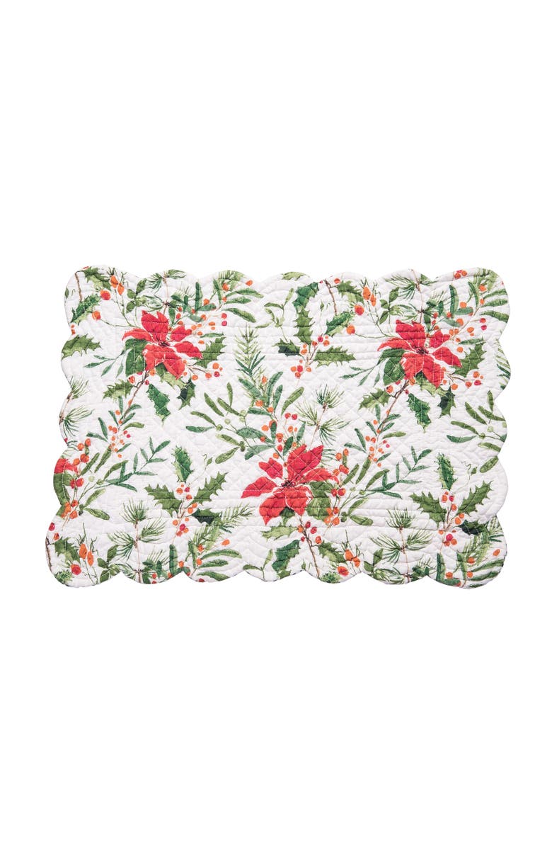 C&F Home Silvia Poinsettia Placemat, Alternate, color, Green