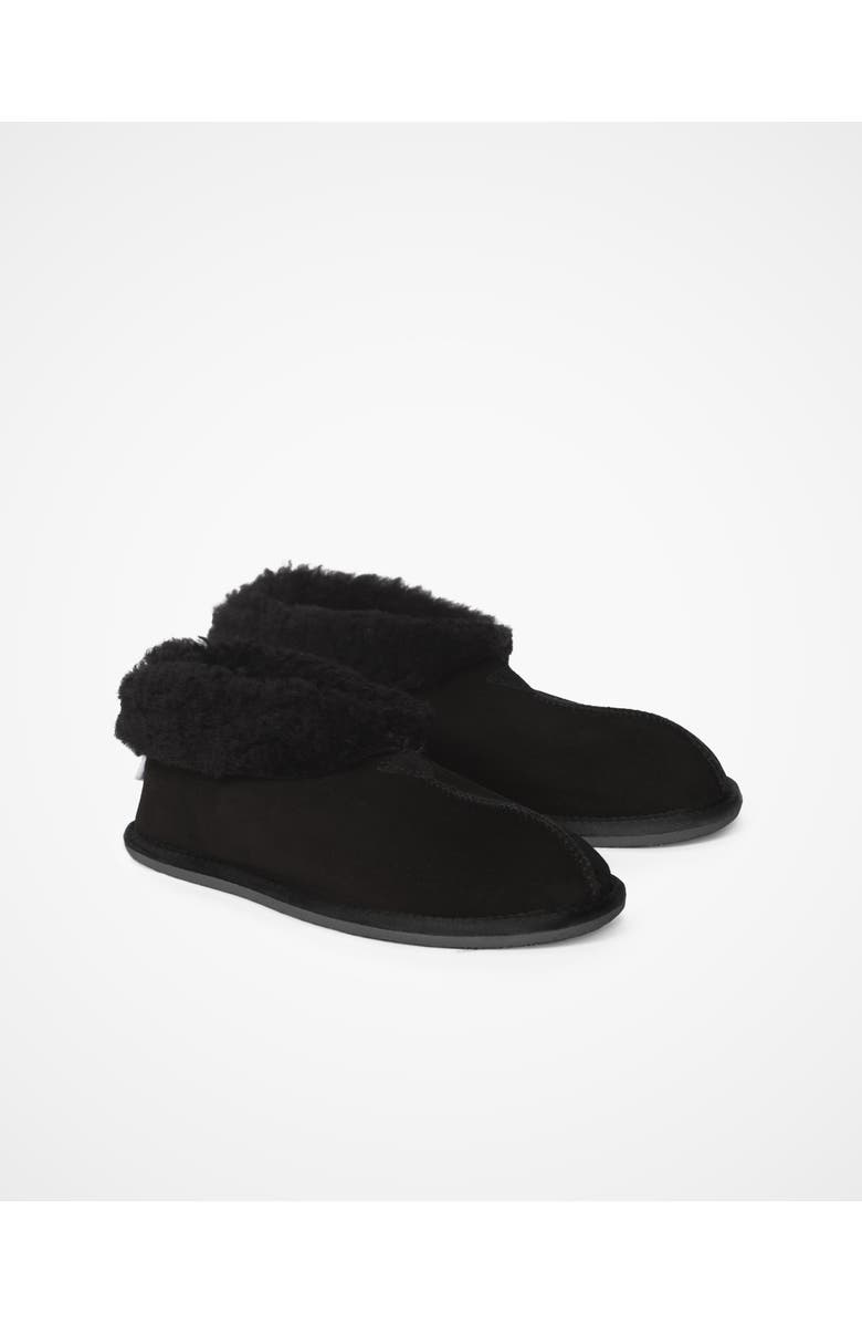 Celtic & Co. British Shearling Bootee Slippers, Alternate, color, Black