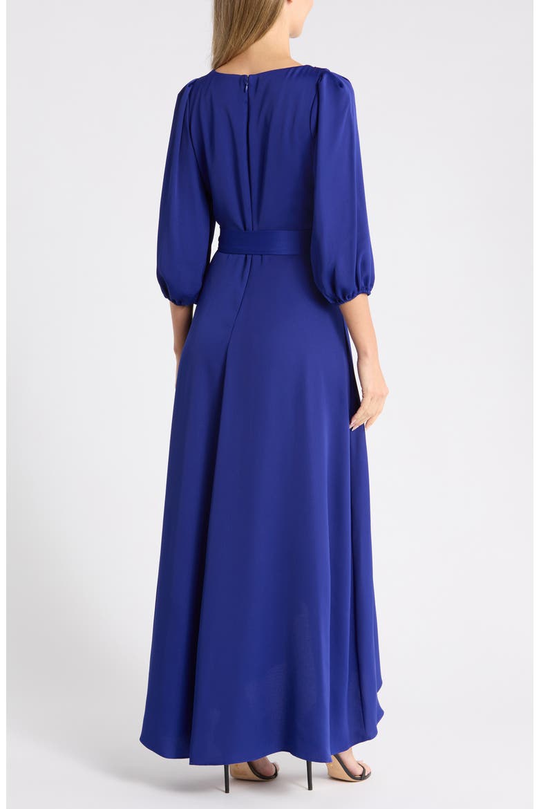 Balloon Sleeve Faux Wrap Dress, Alternate, color, BERRY BLUE