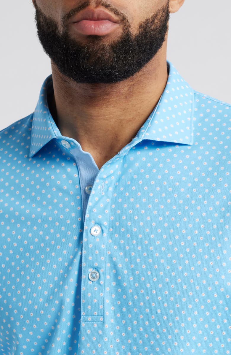 johnnie-O Daisy Neat Floral PREP-FORMANCE Golf Polo, Alternate, color, Maliblu