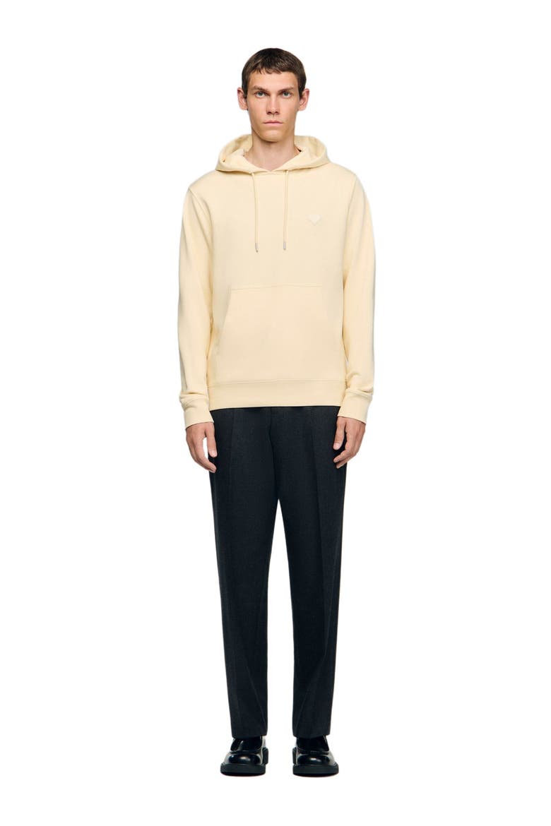 Heart patch hooded sweatshirt, Alternate, color, Butter cream