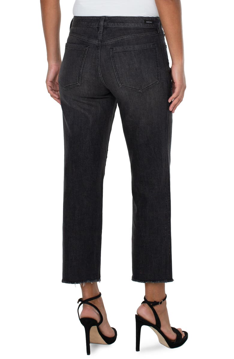 Liverpool Los Angeles Kennedy Ripped Fray Hem Crop Straight Leg Jeans, Alternate, color, 