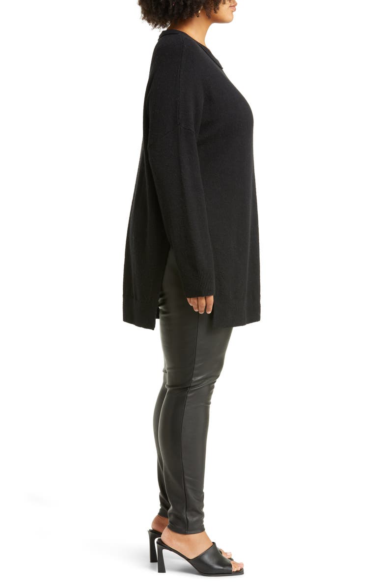 Open Edit Asymmetric Side Slit Hem Tunic Sweater, Alternate, color, 