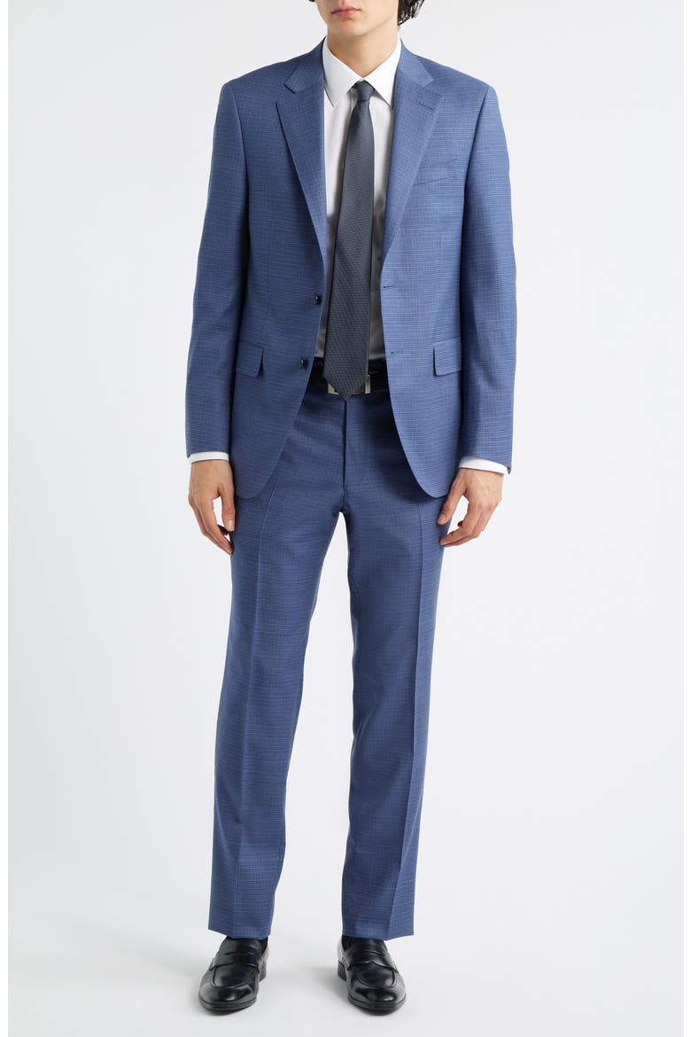 Flynn Classic Fit Medium Blue Microcheck Wool Suit, Main, color, MEDIUM BLUE