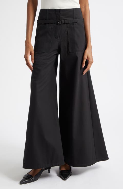 Cotton Canvas Palazzo Pants