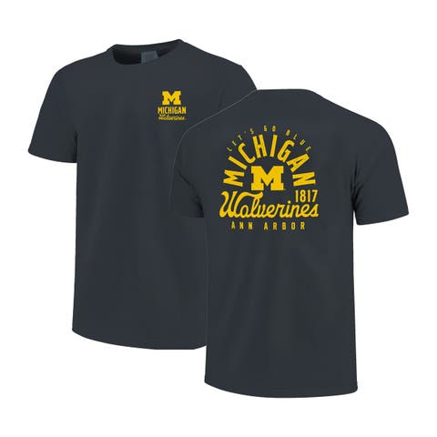 Men's Navy Michigan Wolverines Comfort Colors Mascot Overlay T-Shirt