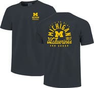 IMAGE ONE Men's Navy Michigan Wolverines Comfort Colors Mascot Overlay T-Shirt