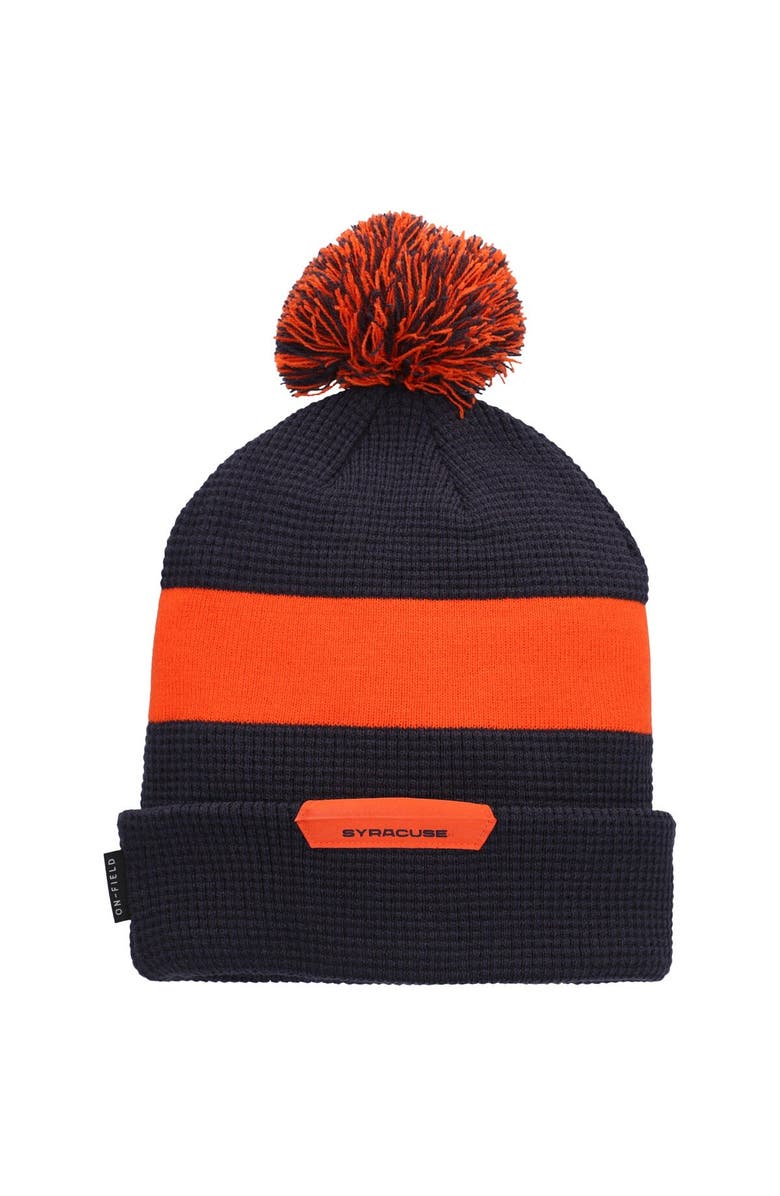 Nike Men's Nike Navy Syracuse Orange Sideline Team Cuffed Knit Hat with Pom, Alternate, color, 