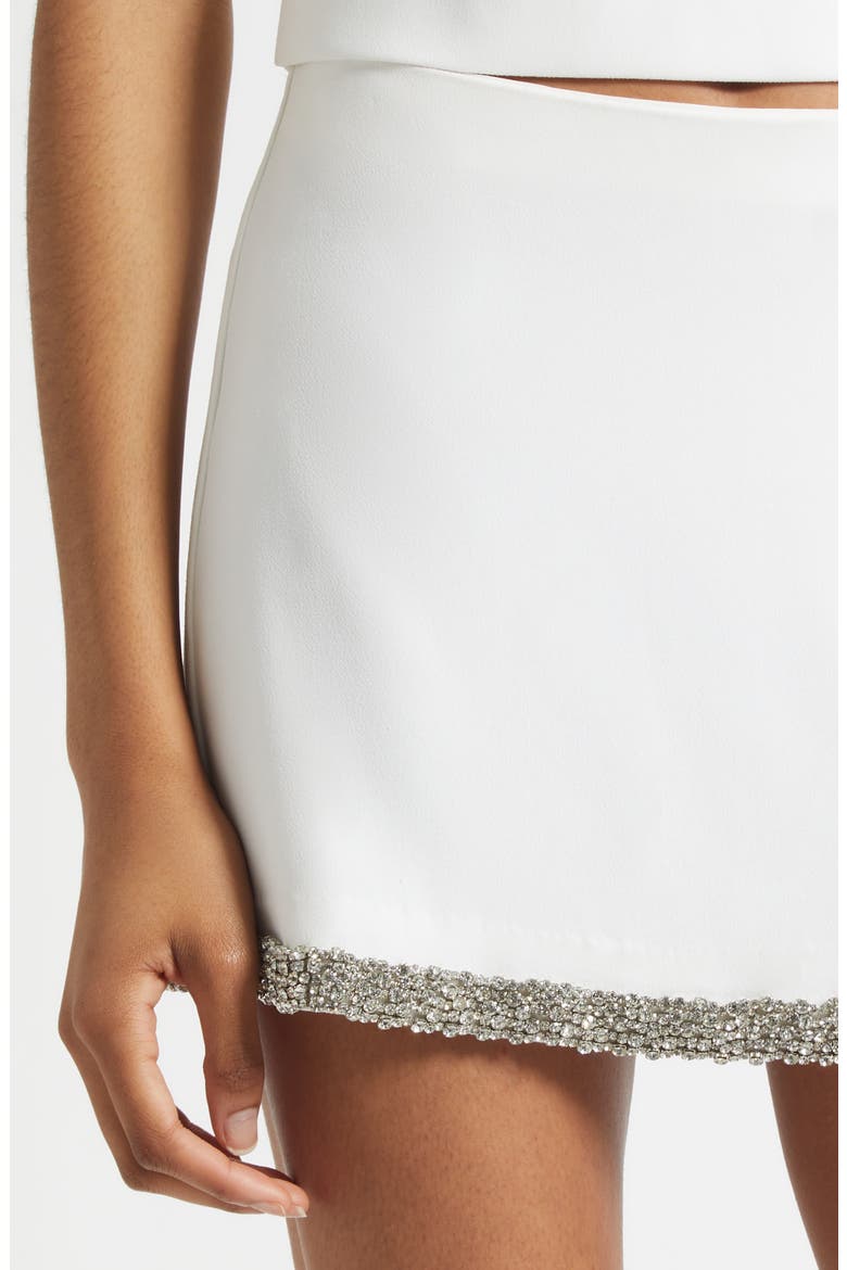 Rubi Embellished Micro Miniskirt, Alternate, color, OFF WHITE