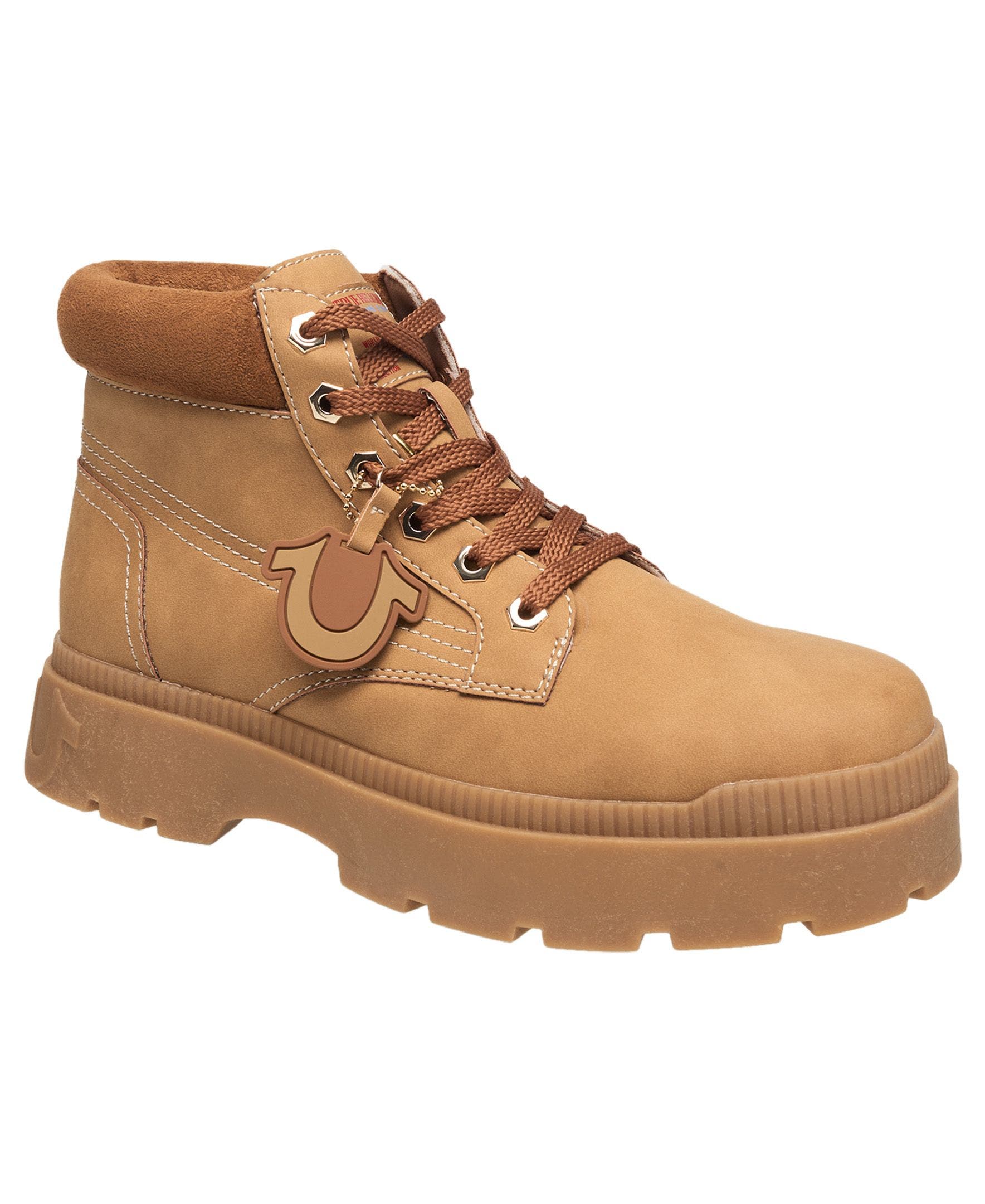 Brent Faux Suede Work Boot, Main, color, Tan