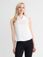 Misook Pearlescence Crepe de Chine Blouse