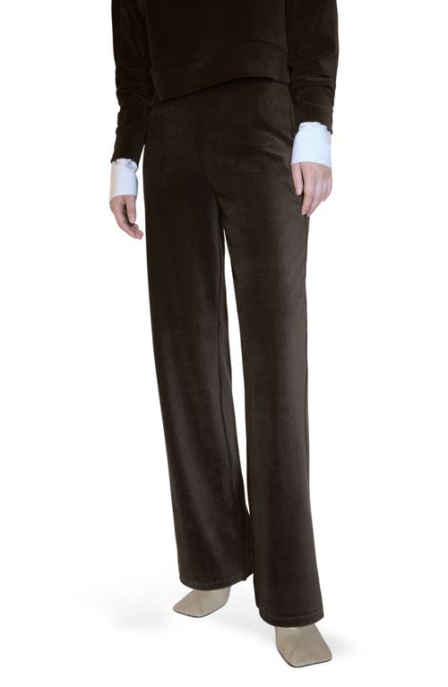 Shop Mango Corduroy Straight Leg Pants In Khaki