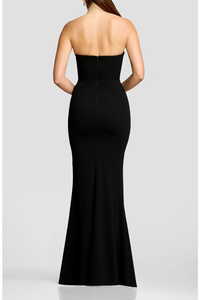 Dion Rhinestone Placed Floral Strapless Mermaid Gown, Alternate, color, BLACK-SILVER