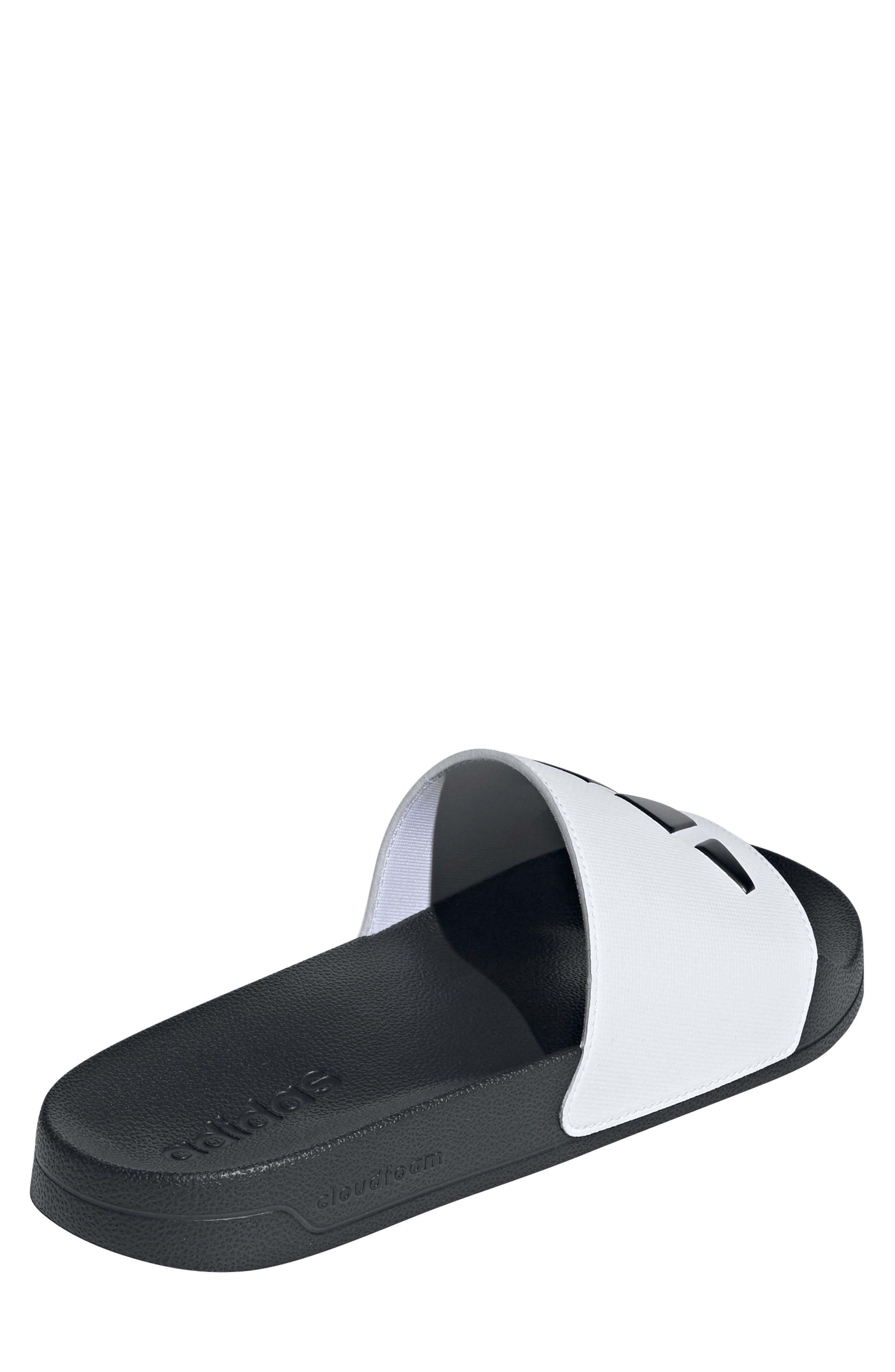 adidas Adilette Slide Sandal, Alternate, color, White/ Core Black/ Core Black