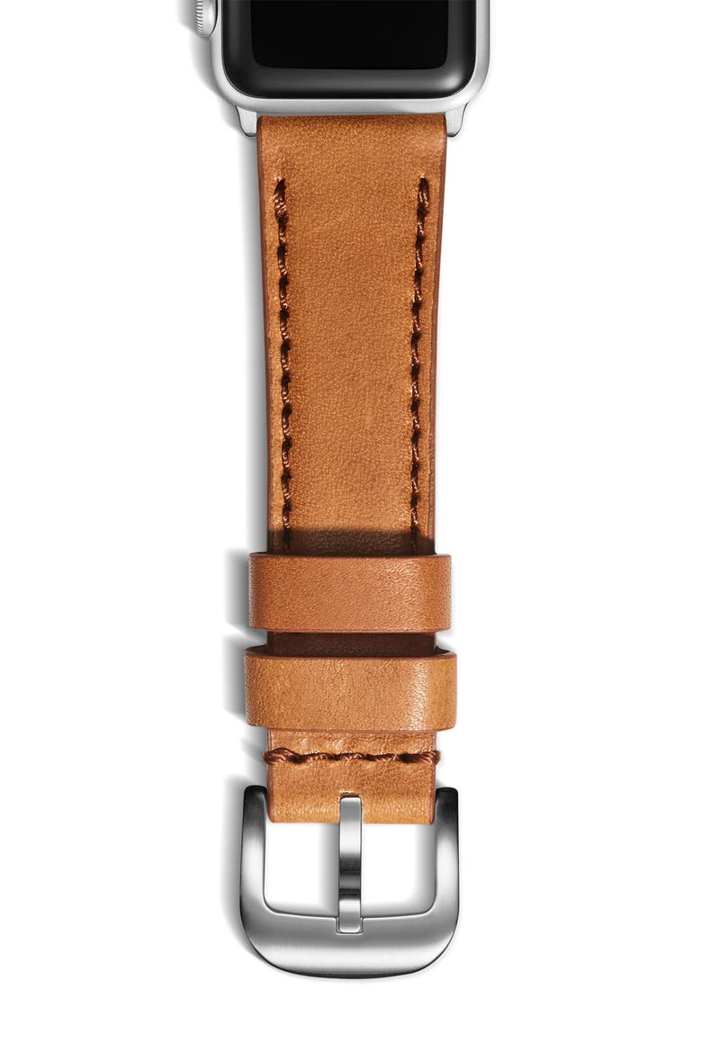 Leather 20mm Apple Watch® Watchband, Alternate, color, BOURBON