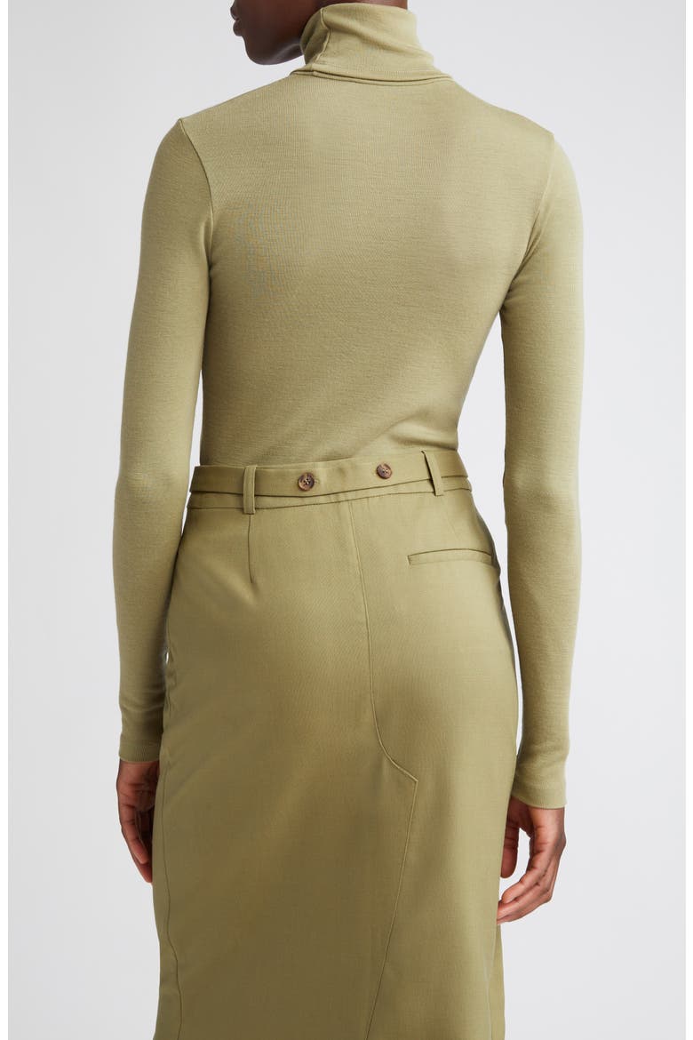 Turtleneck Merino Wool Top, Alternate, color, SAGE