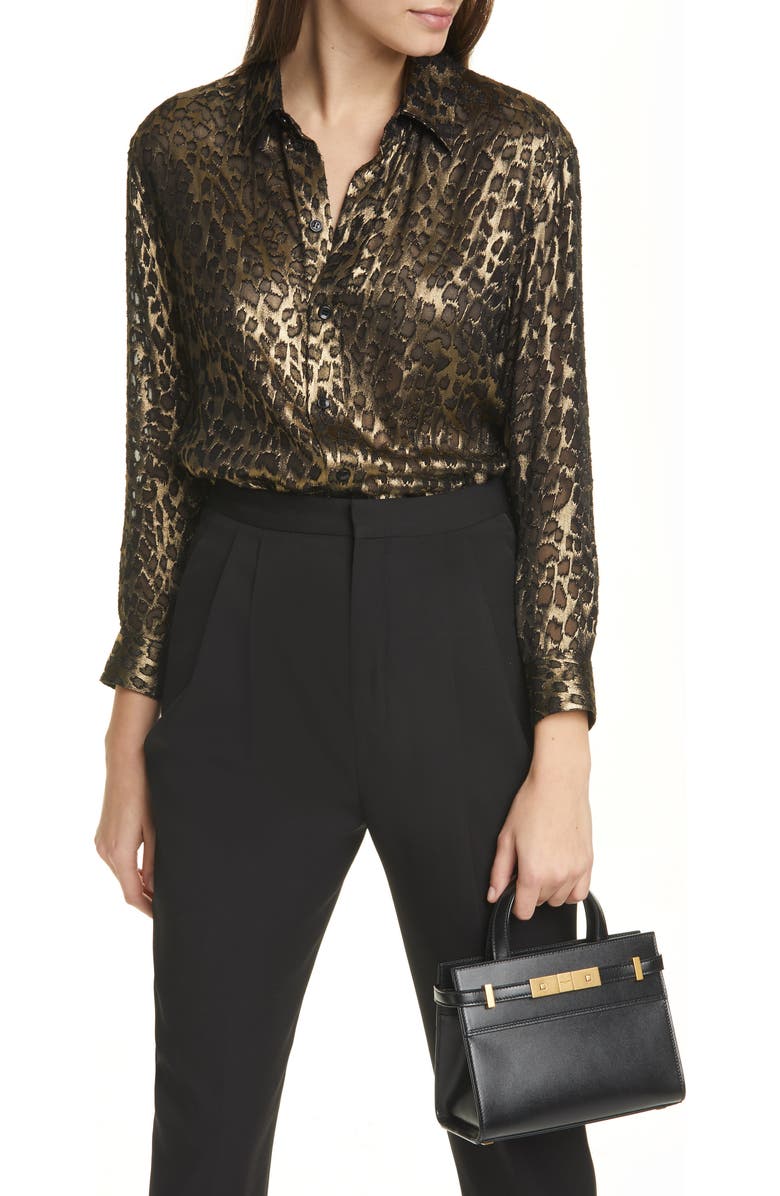 Saint Laurent Nano Manhattan Leather Crossbody Bag, Alternate, color,