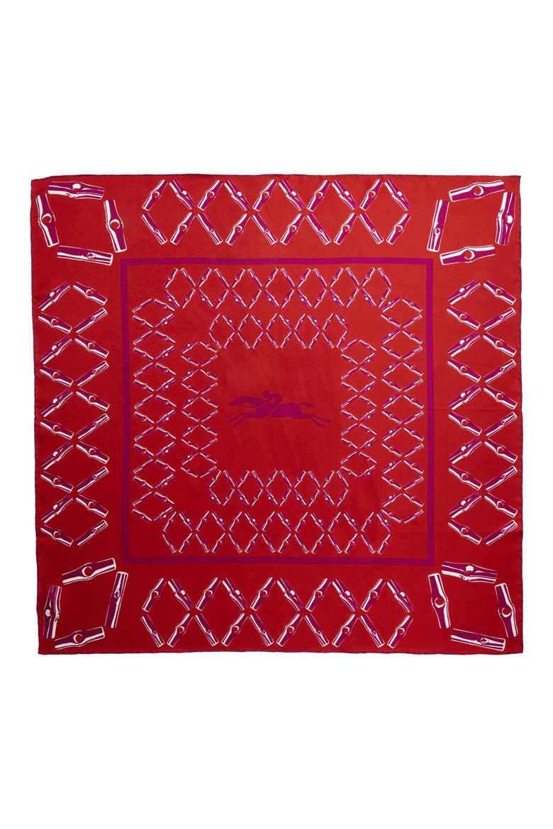 Roseau Silk Scarf, Alternate, color, FUCHSIA/ RED