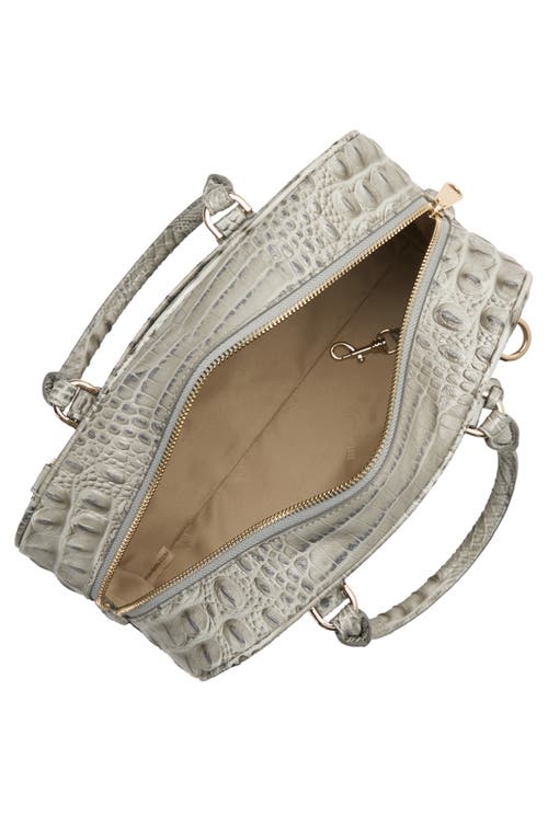 Brahmin Marissa Croc Embossed Leather Satchel In Gray