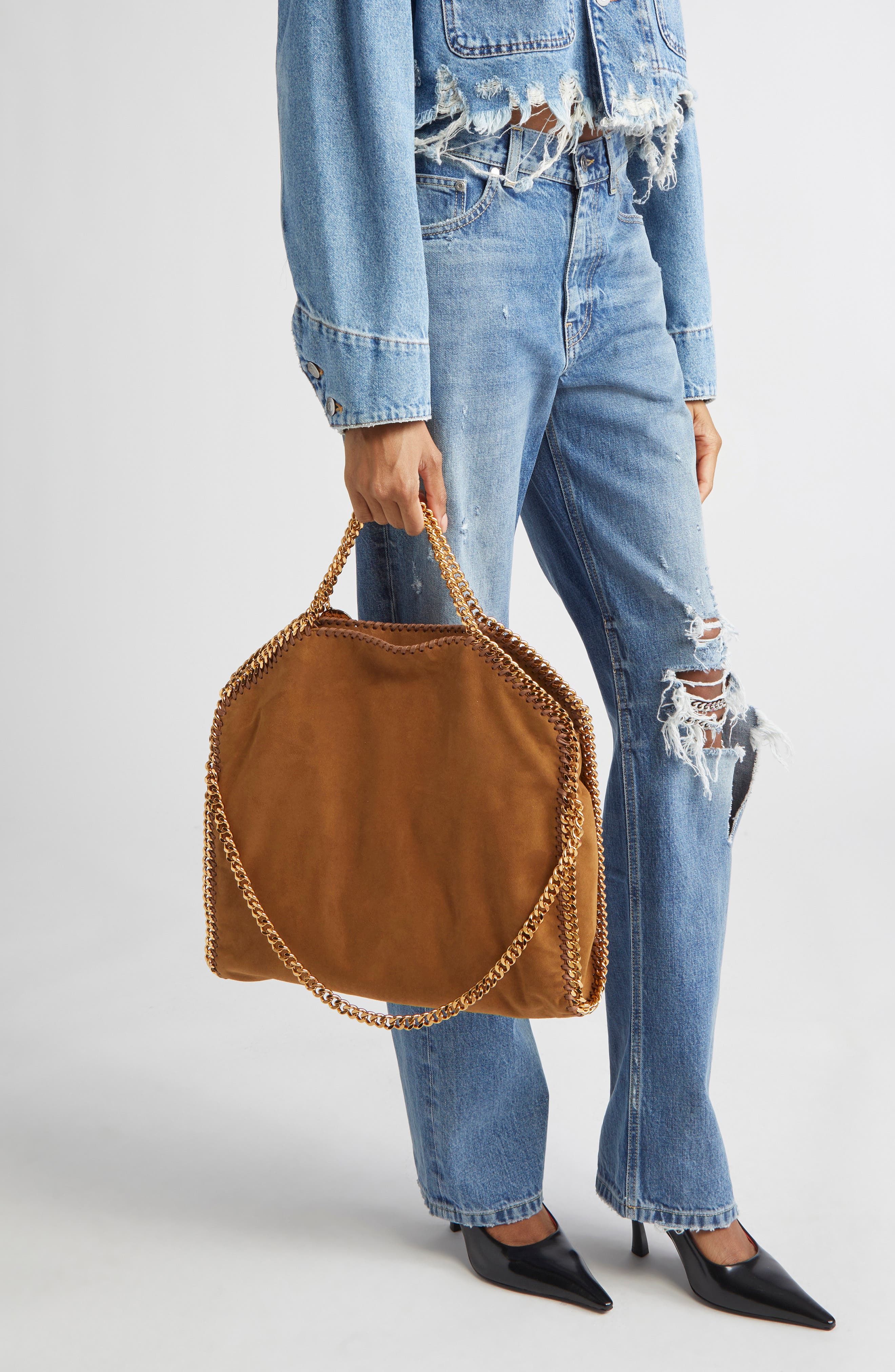 Stella McCartney Falabella Faux Suede Tote, Alternate, color, 