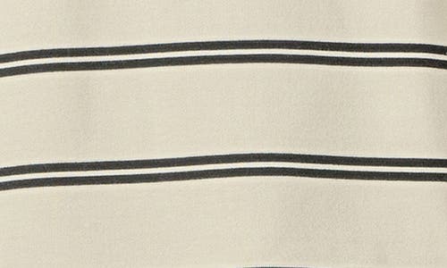 English Factory Stripe Long Sleeve Polo In Neutral