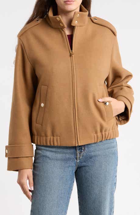 Faux Wool Bomber Jacket
