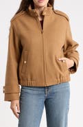 Michael Kors Faux Wool Bomber Jacket