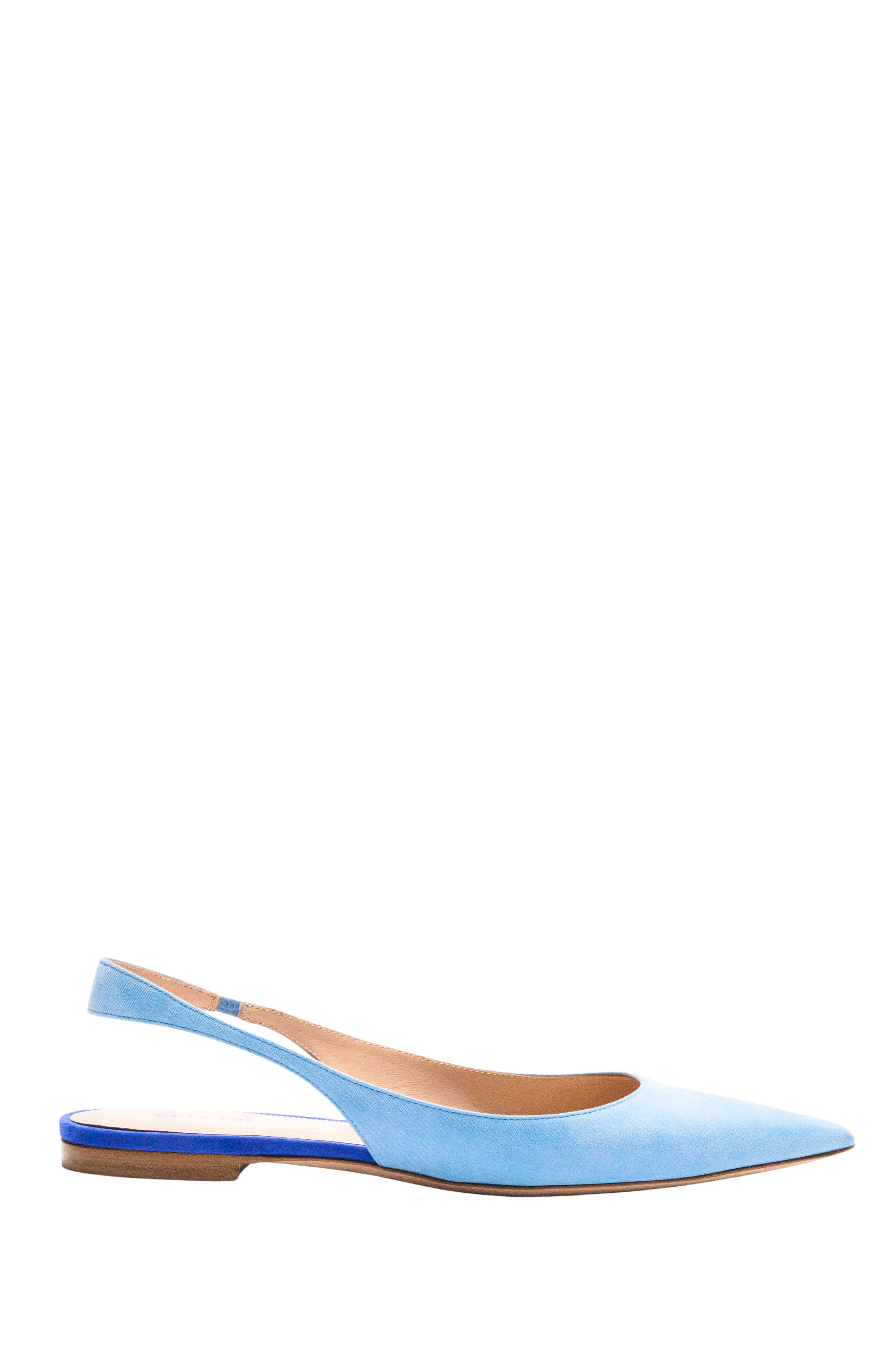 BETZÁBE Ana Pointed Toe Slingback Flat, Alternate, color, Sky Suede Blue Detail