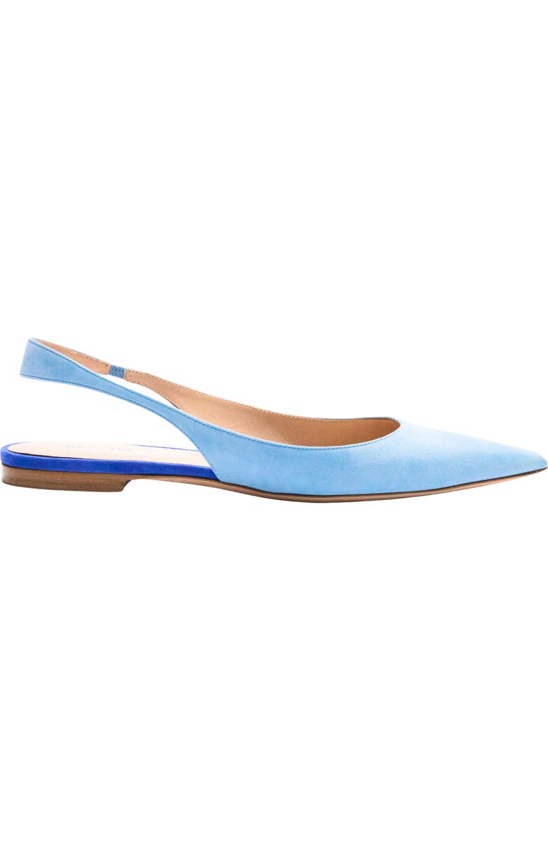 BETZÁBE Ana Pointed Toe Slingback Flat, Alternate, color, Sky Suede Blue Detail